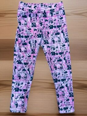 Disney Junior Leggings Size 6 Minnie Mouse Red Bow Print Stretch  Yoga Pants